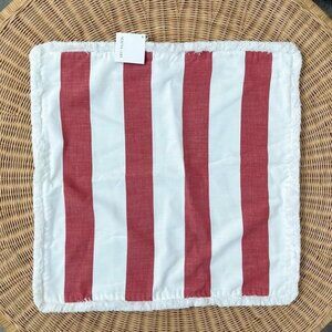 NEW Serena & Lily Perennials Harbor Stripe Pillow Cover (24” SQ)-Lobster Red